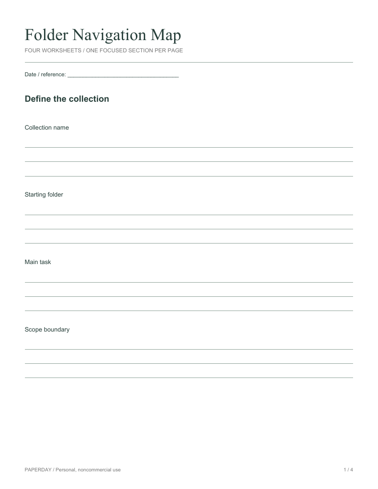Page one of Folder Navigation Map