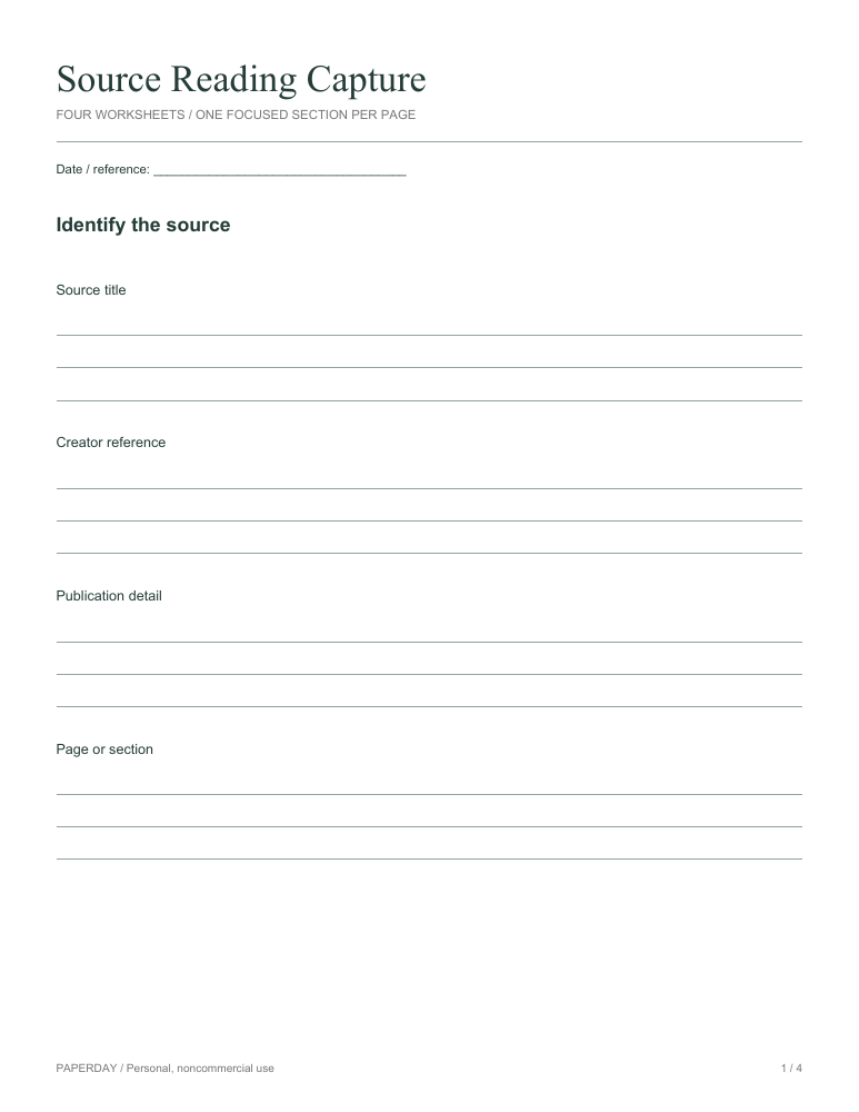 Page one of Source Reading Capture